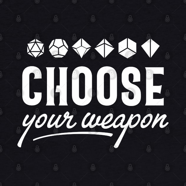 Choose Your Weapon Polyhedral Dice Set Roleplaying Addict - Tabletop RPG Vault by tabletopvault